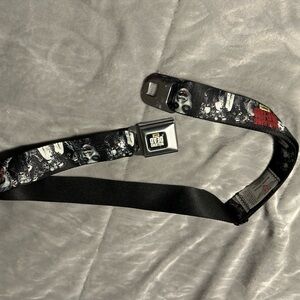 Buckle-Down Black and Red Graphic Belt